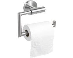 HUSH Living - Toiletrolhouder zonder klep - RVS - wandmontage - inclusief bevestigingsmateriaal - geborsteld staal