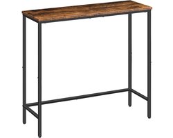 HÜSQ Consoletafel - houten Wandtafel - Haltafel - 75x24x75cm (L x B x H) - Industrieel design - vintage bruin