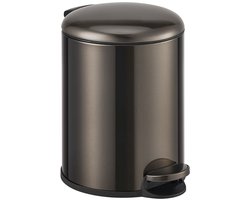 HÜSQ Prullenbak 5 Liter - Slimbin Soft-close Pedaalemmer - kleine Vuilnisbak - brilliant geborsteld gun metal