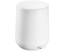 HÜSQ Skändi Prullenbak 5 Liter - Soft-close Pedaalemmer - kleine witte Vuilnisbak voor Toilet of Badkamer - Afvalbakje - wit