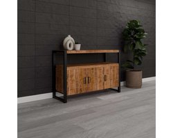HUUS Dressoir Britt - Luxe dressoir - Bruin - 3 deuren: 135x45x90 cm