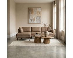 HUUS Hoekbank Floris - Taupe rechts - Kleur: Taupe - Afmeting: 255x206x85
