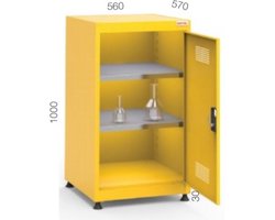 Huvema - Milieukast - chemiekast met 2 legborden - BL CMC 560x570x1000 MC