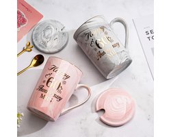 Huwelijksverjaardag Cadeauset - Marmer - 60e - Luxe Koffiemokken voor Koppels - Voor Ouders