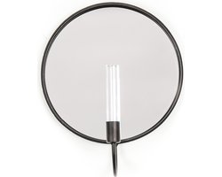 HV Rond metalen muurspiegel - Zwart