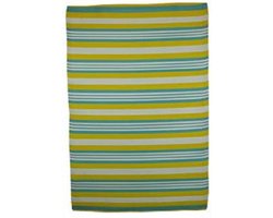 HW - Veranda/Beach mat - Rechthoek - 120x180cm - Turkoois/Oranje/Wit