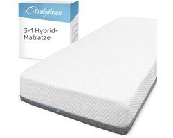 Hybride matras 3in1 met pocketveringkern, koudschuim en traagschuim 140x200x26cm Polyurethaan - [CertiPUR™,Oeko-Tex 100,Klimaatbeloftevriendelijk]