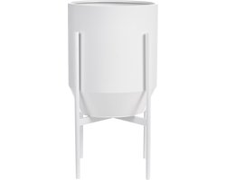 HYBRIDIUM - Bloempot - Wit - 33 x 33 x 62 cm - Metaal
