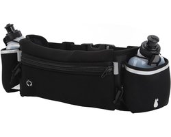 Hydration Running Belt with Water Bottles - Sports Waist Bag for Phones - Ideal for Marathons and Hiking