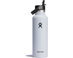 Hydro Flask Standard Mouth Flex Straw Cap Drinkfles (621 ml) - White