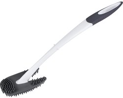 Hygienische vuilisbak reinigingsborstel voor rand en bodem - Prullenbak schoonmaakborstel silicone