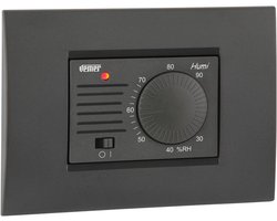 Hygrostaat Vochtregulator - Wit/Grijs - 2.8 Watt Vermogen - Kunststof En Metaal - Voor Commercieel En Residentieel Gebruik