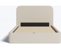 Hypnia - Boxspring - Boxspring 160 x 200 - Bed met opbergruimte - Nova - Hoofdeind met Afgeronde Hoeken - Praktische Lus voor Opbergruimte
