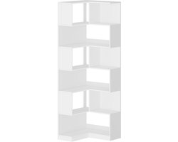 Hzuaneri Boekenkast, hoekrek met 7 niveaus, L-vormig rek, 181,5 cm