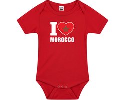 I love Morocco baby rompertje rood jongens en meisjes - Kraamcadeau - Babykleding - Marokko landen romper 92