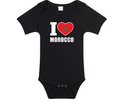 I love Morocco baby rompertje zwart jongens en meisjes - Kraamcadeau - Babykleding - Marokko landen romper 56