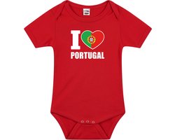 I love Portugal baby rompertje rood jongens en meisjes - Kraamcadeau - Babykleding - Portugal landen romper 68