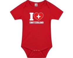 I love Switzerland baby rompertje rood jongens en meisjes - Kraamcadeau - Babykleding - Zwitserland landen romper 68
