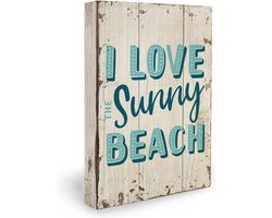 I love the Sunny Beach Houten Decoratie 15 x 2,5 x 20 cm