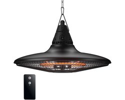 I-Red Slim Design - Infrarood Hangende Terrasheater - 1500W - Met Afstandsbediening - Mat Zwart