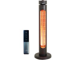 I-Red Vrijstaande infraroodkachel Tower - Terrasverwarmer - Infrarood verwarmer - 1500W - 8 Standen - Afstandsbediening - Timer - Optionele oscillatie