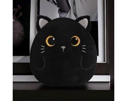I-total - Kussen Kat zwart - Kat zwart -kinderkussen - kussen Kinderkamer - Fun kussens - Sierkussen- zacht kinderkussen - pluche kinderkussen