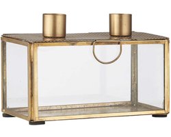 IB Laursen - Kandelaar glazen/messing doos