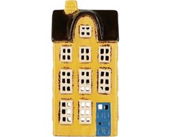 Ib Laursen - Keramieken huisje - waxinelichthouder - geel hoog