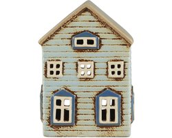 IB Laursen - Keramieken Huisje - waxinelichthouder - lichtblauw - Thorshavn serie