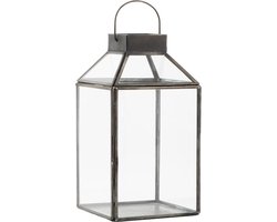 IB Laursen Lantaarn Zwart metaal & Glas 25.5 x 13.5 x 13.5 cm
