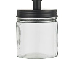 IB Laursen - woonaccessoires - kandelaar - glas - zwart metaal