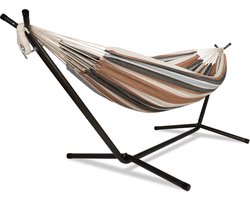 ib style Kalani Hangmat met frame- Hoogteverstelbaar - 200kg Draaggewicht- Bruin