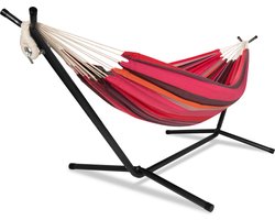 ib style Kalani Hangmat met frame - Hoogteverstelbaar - 200kg Draaggewicht- Rood