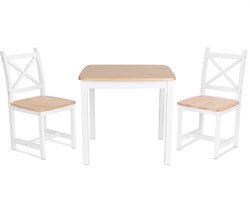 ib style® Xen Kinderzitgroep - Kindertafel - 2 Stoelen - Speeltafel - Wit