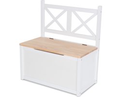 ib style® Xen Opbergbak - Kinder Stoel - Zitbank - Opbergdoos met Deksel- Wit