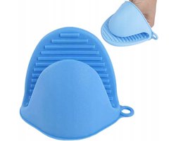 IBBO® - 2x Pannenlap - Siliconen - Set van 2 stuks - Warmtebestendig - Hittebestendig tot 160ºC - Ovenhandschoenen - Keuken - BBQ - Anti-verbrandingshandschoenen - antislip rubber - hoge temperatuur - anti-hete handschoenen - Blauw