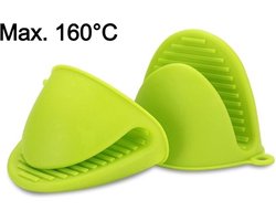 IBBO® - 2x Pannenlap - Siliconen - Set van 2 stuks - Warmtebestendig - Hittebestendig tot 160ºC - Ovenhandschoenen - Keuken - BBQ - Anti-verbrandingshandschoenen - antislip rubber - hoge temperatuur - anti-hete handschoenen - Groen