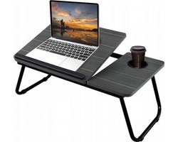 IBBO® - Laptoptafel - Bedtafel - Banktafel - Laptoptafel verstelbaar - Laptoptafeltje hout - Laptopstandaard - Inklapbaar - Ontbijt op bed - Zwart