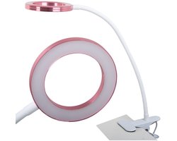 IBBO Shop - LED bureaulamp - lamp met klem - USB lamp - flexibele leeslamp - studeerlamp - kindvriendelijke lamp - warm koud licht - energiezuinige lamp - Roze