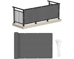 Ibenzoa® Balkon Privacyscherm Weerbestendig en Eenvoudig te Installeren Polyester Afdekking met UV-bescherming