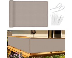 Ibenzoa® Balkonzonwering - 90 x 800 cm - Taupe