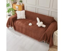 Ibenzoa® Bankhoes Chenille L-Vorm 234 Zits, 180x300cm, Bruin