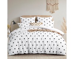 Ibenzoa® Beddengoedset in Luxe Microvezel met Trendy Polkadot-Design en Praktische Ritssluitingen