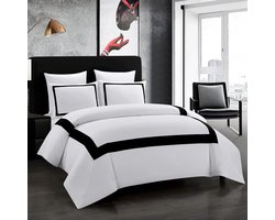 Ibenzoa® Beddengoedset van Luxe Microvezel met Strakke Strepen Ontwerp voor Slaapkamer en Hotel