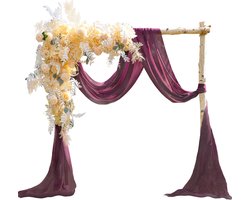 Ibenzoa® Chiffon gordijn voor bruiloftsboog, hemelbed, ramen en decoratie