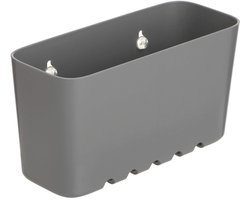 Ibenzoa® Compacte grijze kunststof plank met zuignappen voor veelzijdig gebruik