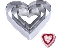 Ibenzoa® Complete Hartvormige Bakvormen Set voor Elke Bakliefhebber - 10/15/20 cm Roestvrij Staal