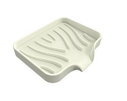Ibenzoa® Creme-kleurig Silicone Zeepbakje met Antislip en Afvoer voor Badkamer en Keuken
