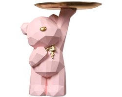 Ibenzoa® Decoratieve Beer Sculptuur met Multifunctioneel Dienblad voor Woonkamer en Kantoor