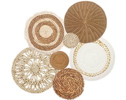 Ibenzoa® Decoratieve Boho Wandmanden Set van 7 voor Unieke Interieurstijl in Woonkamer en Slaapkamer